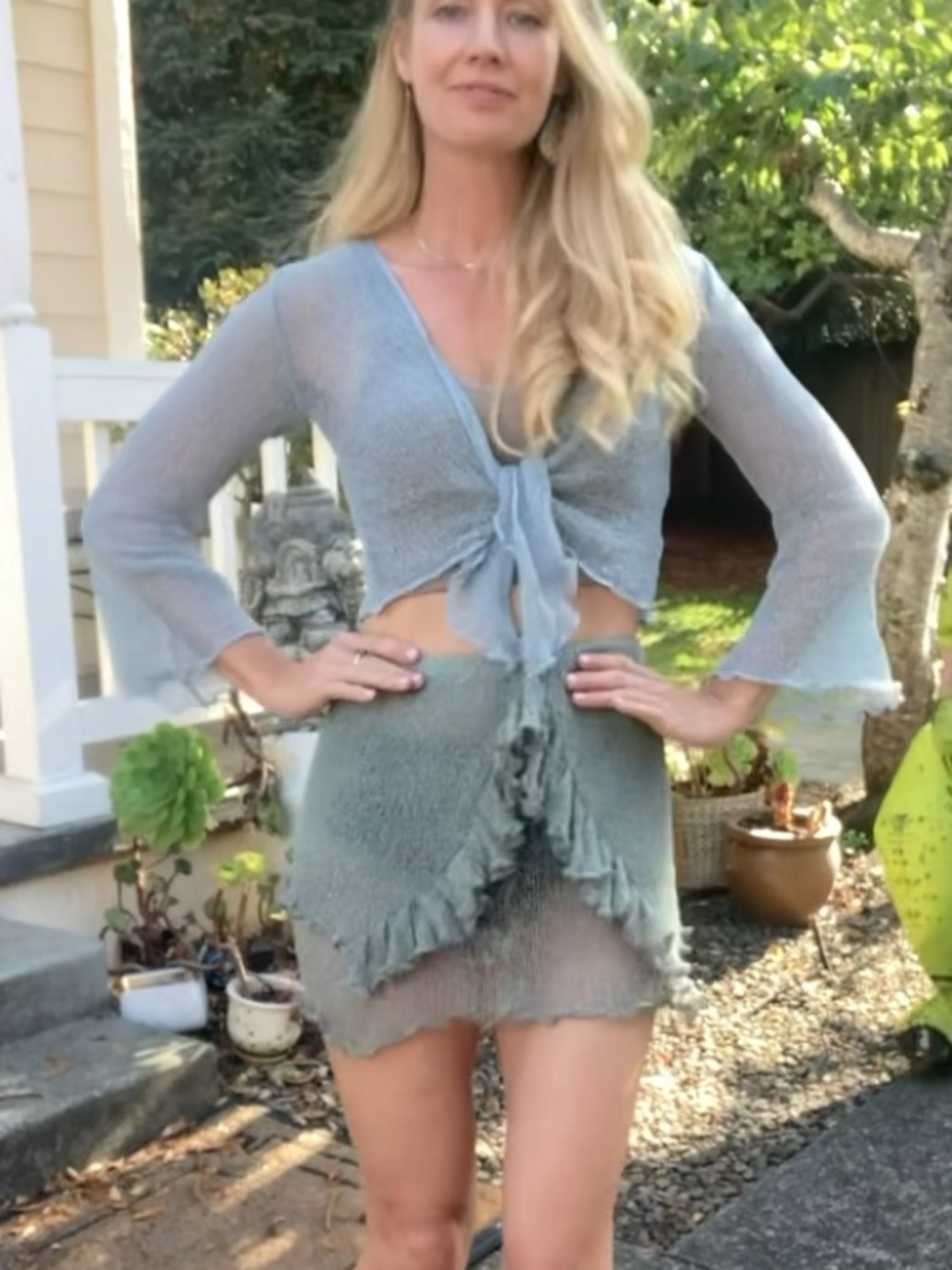 Sheer skirt one size ruffle bottom